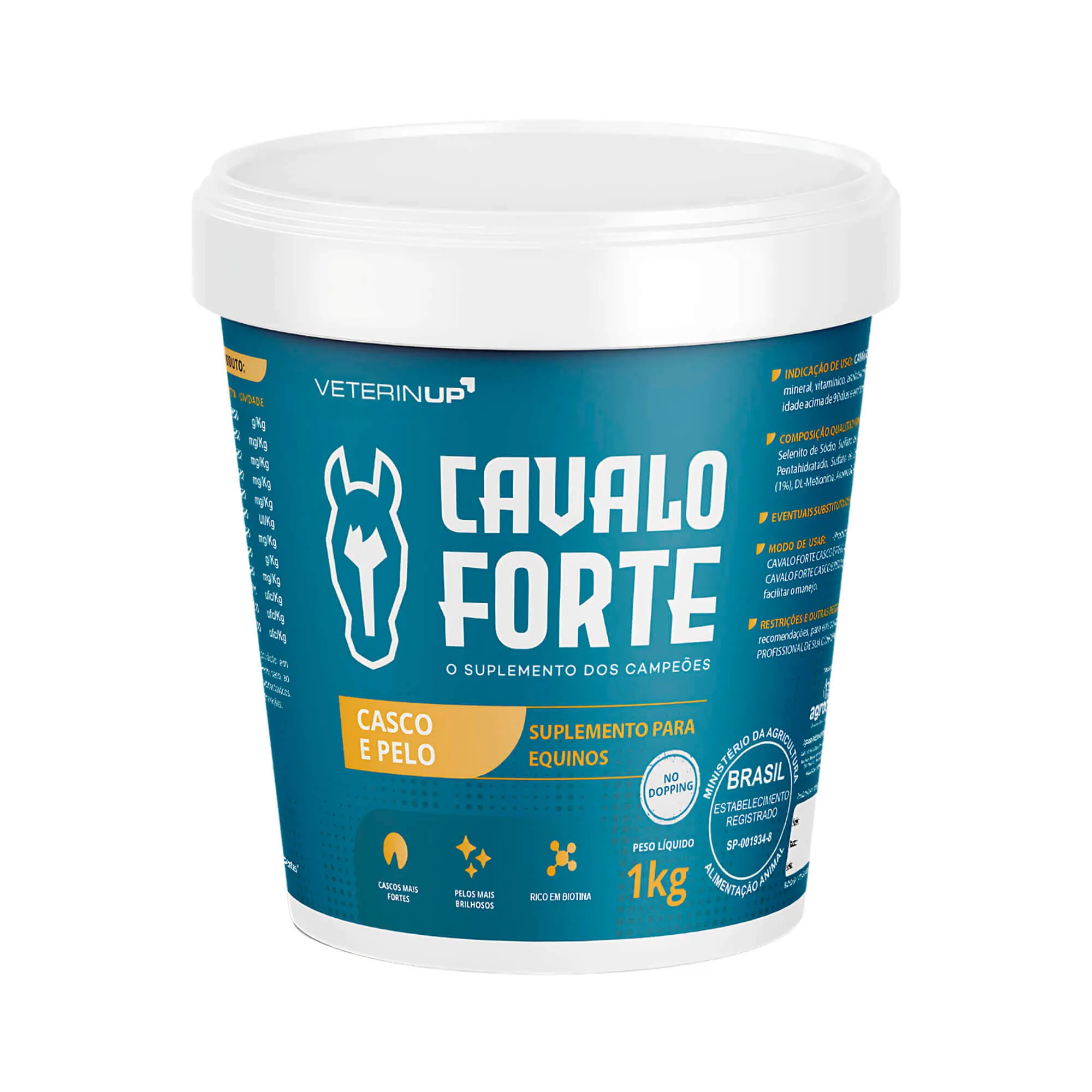 Suplemento para Cavalos Casco e pelo Cavalo Forte Biotina 1KG
