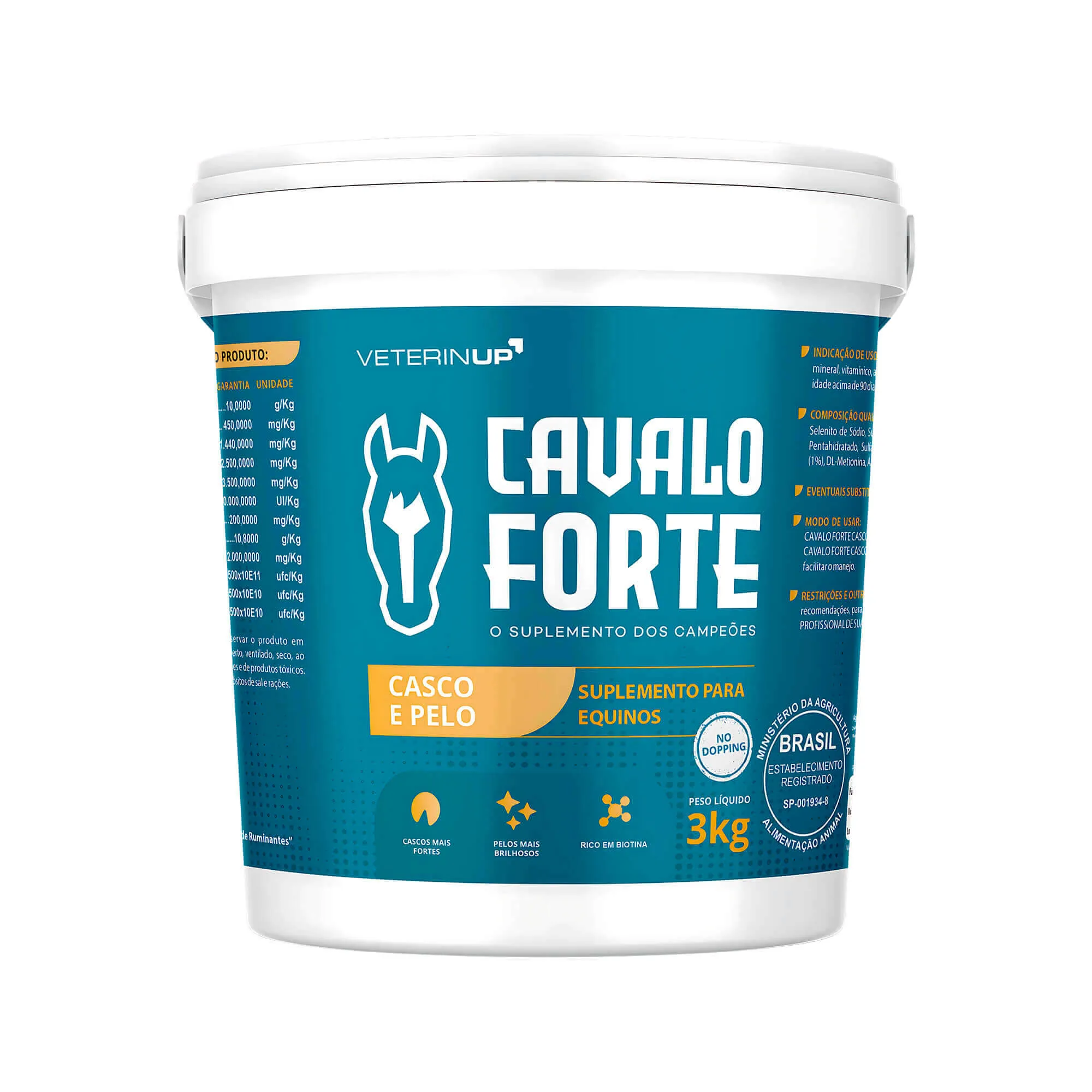 Suplemento Cavalo Forte Casco e Pelo 3kg com Biotina