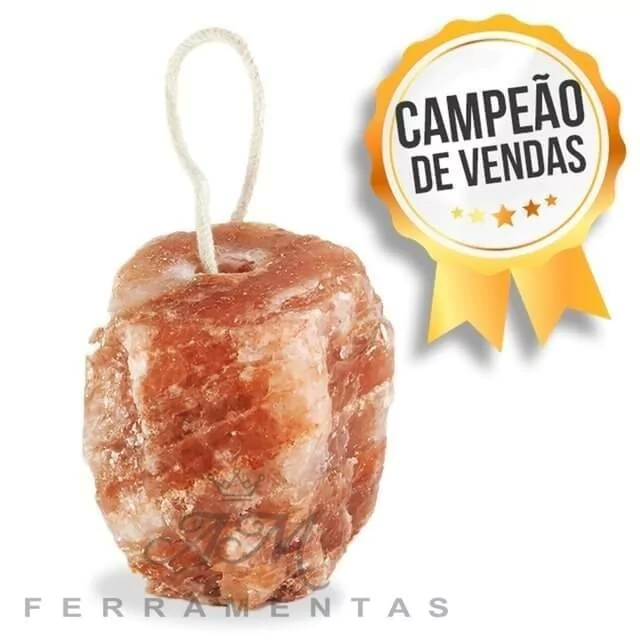 Bloco de Sal Rosa do Himalaia 2,9 kg com Corda