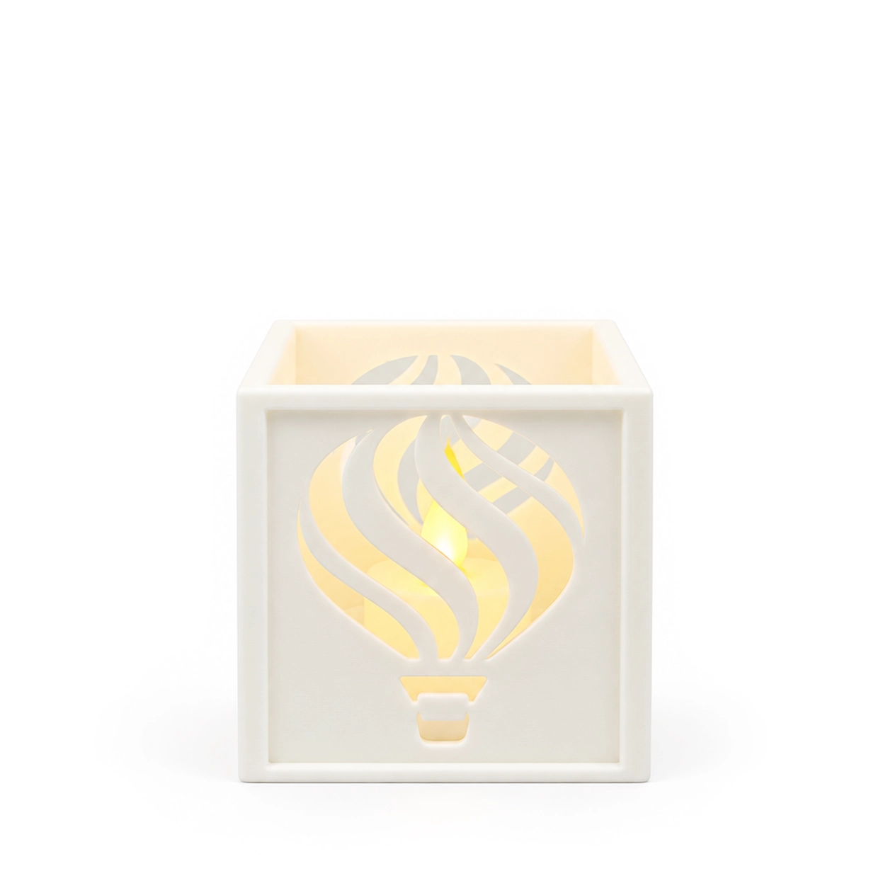 Porta-Vela Decorativo Balão de Ar Quente Branco