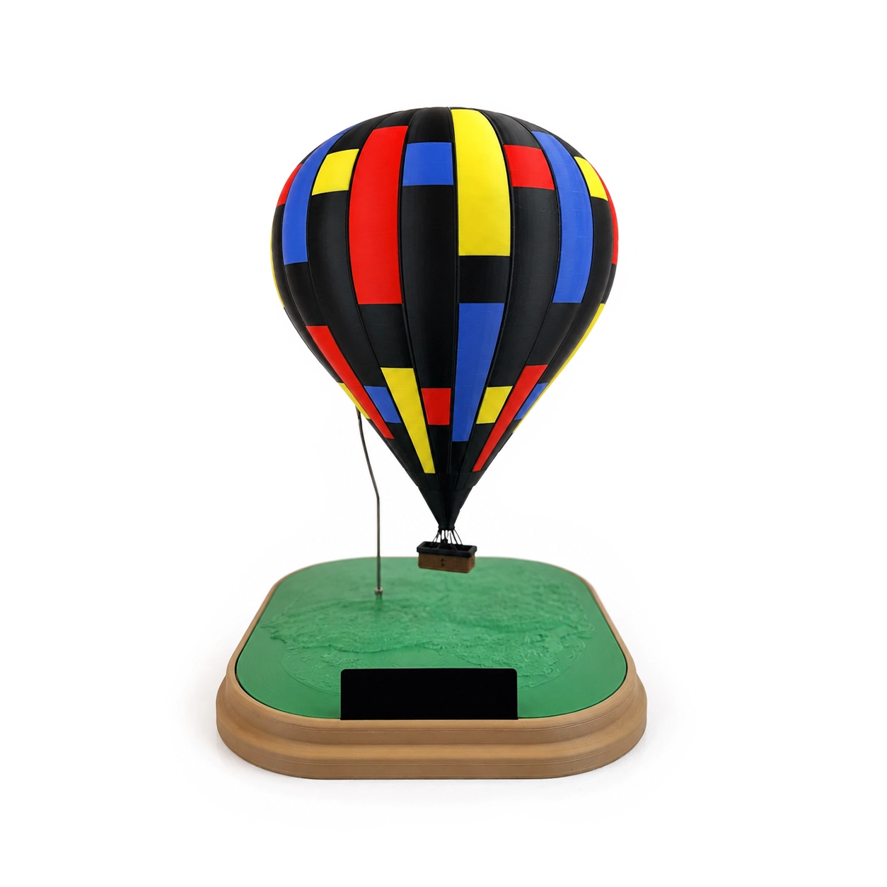 Mini Verso Miniatura Balão de Ar Quente Preto Geométrico