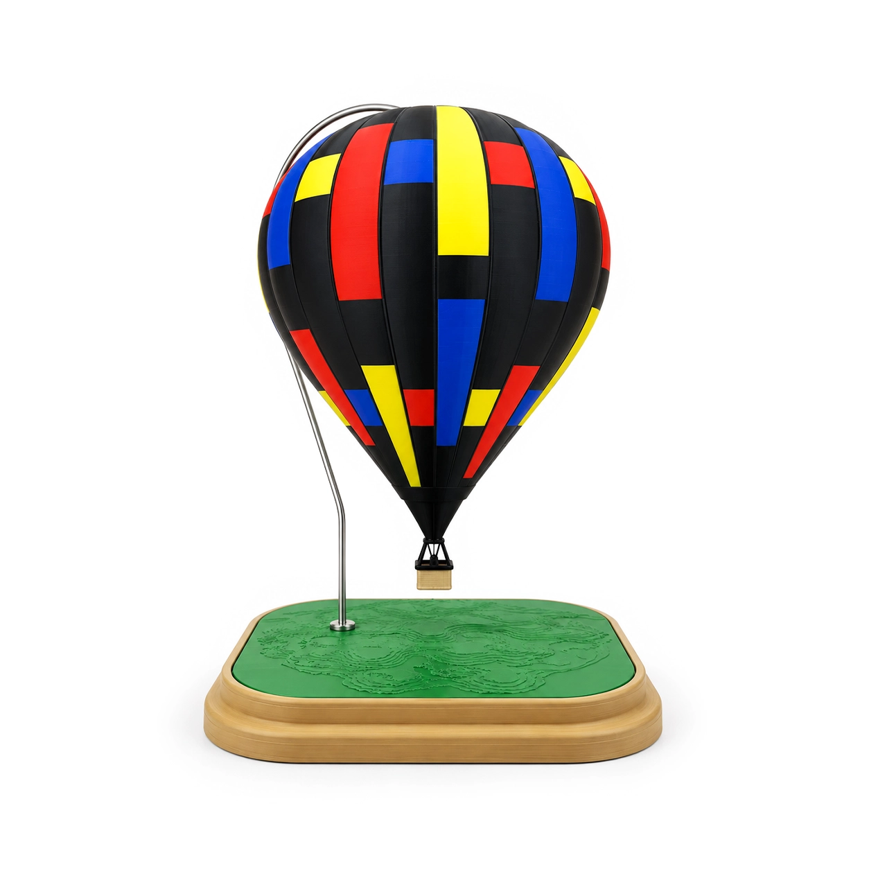 Mini Verso Miniatura Balão de Ar Quente Preto Geométrico