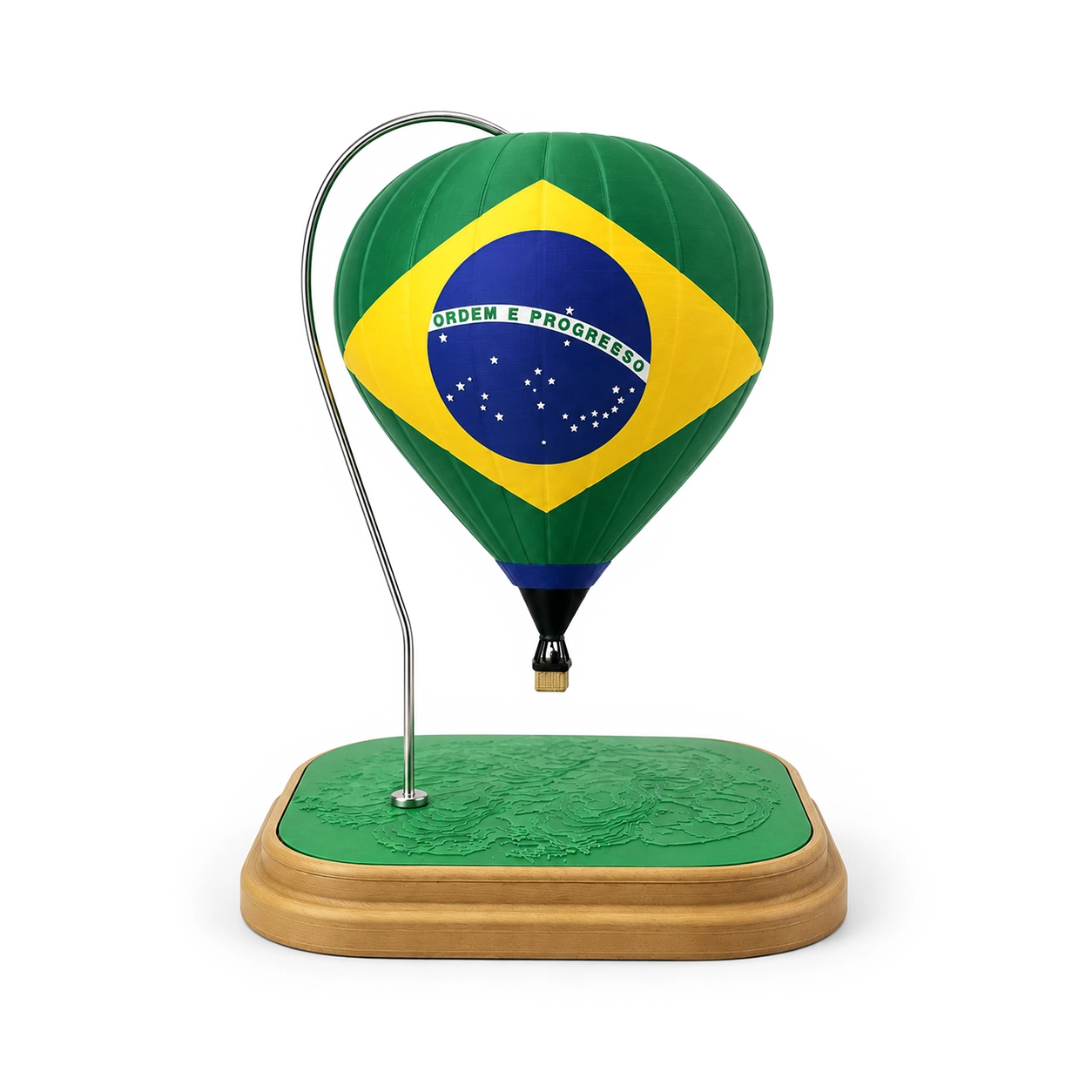 Mini Verso Miniatura Balão de Ar Quente Brasil com Base