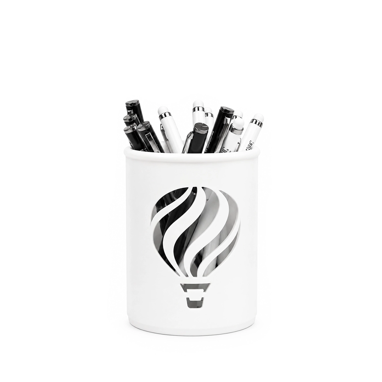 Porta Canetas Organizador de Mesa Balão Branco Mini Verso