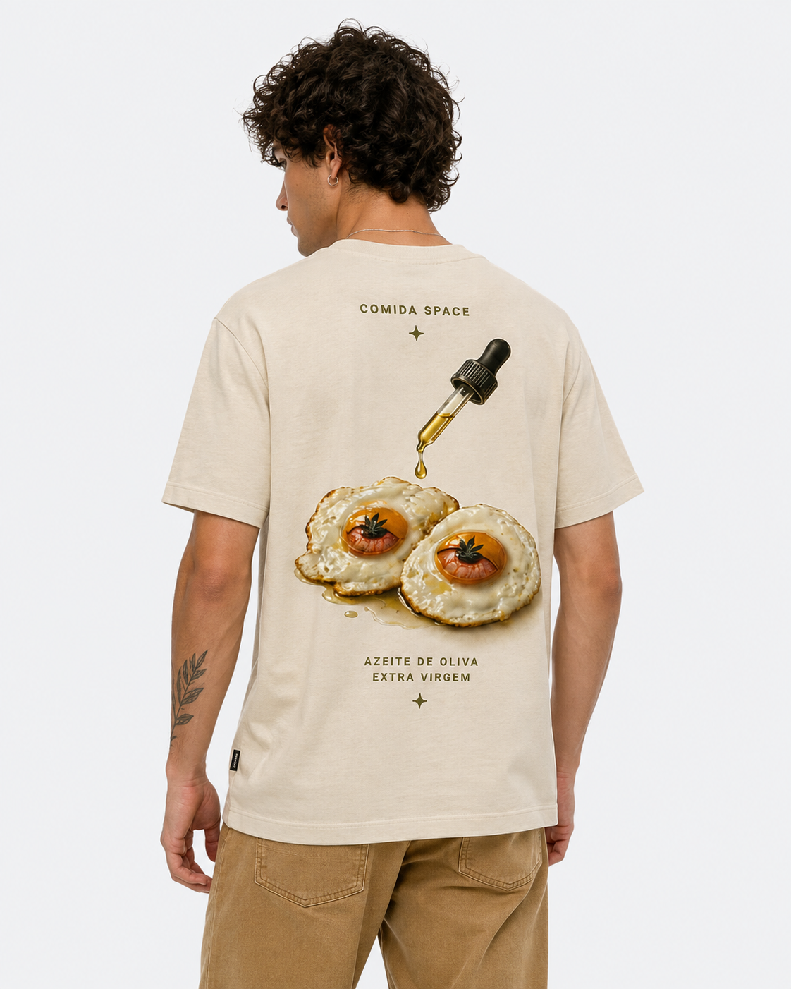 Camiseta Algodão Pima Peruano Estampa Ovos