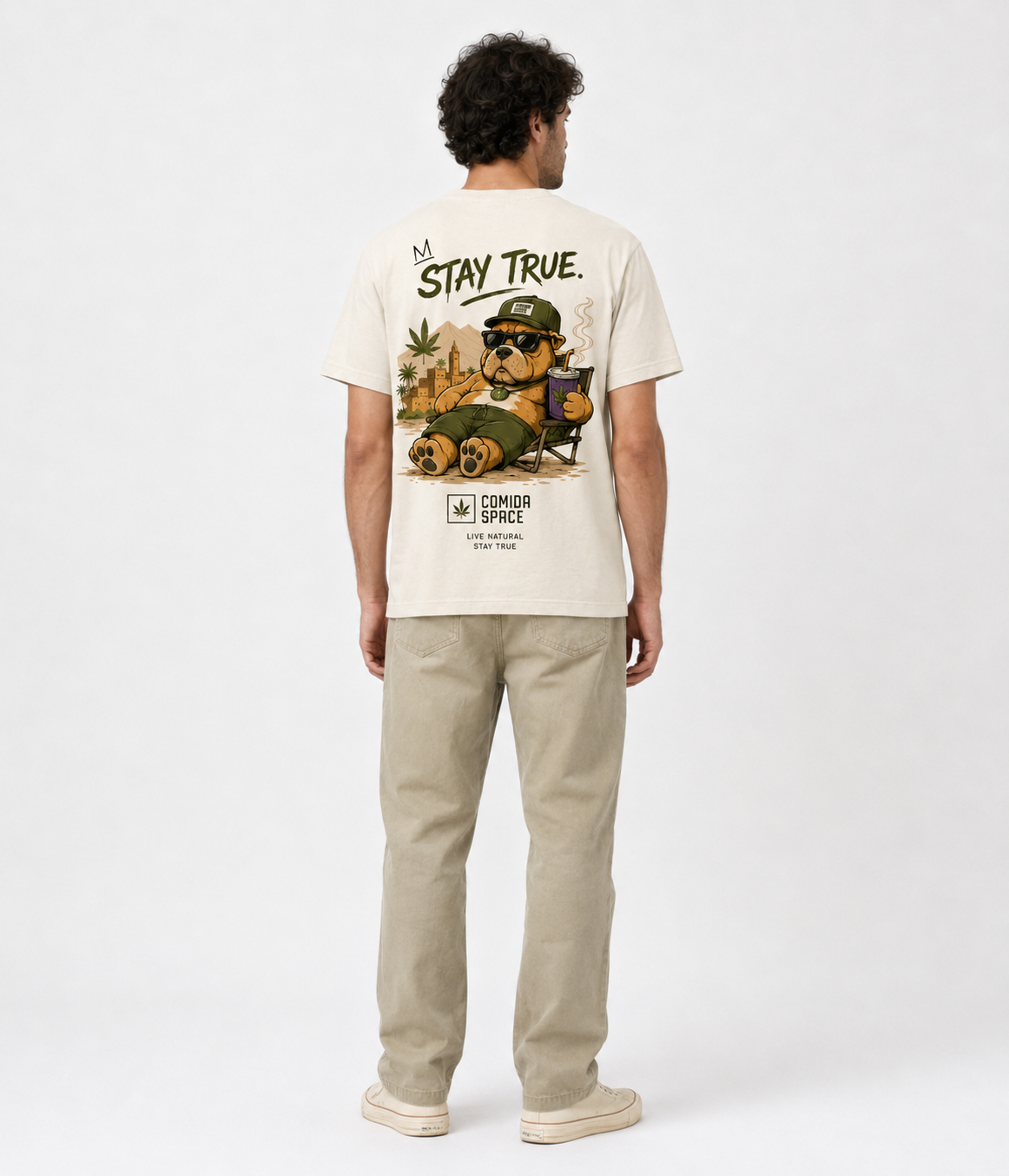 Camiseta Algodão Pima Peruano Estampa Stay True