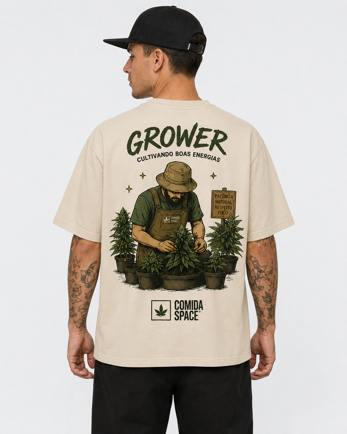 Camiseta Algodão Pima Peruano Estampa Grower