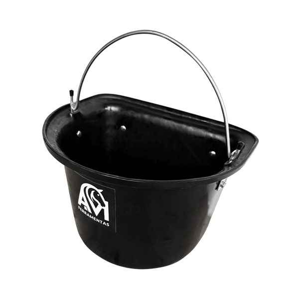 Cocho para Cavalo 15L com Alça e Ganchos Inox